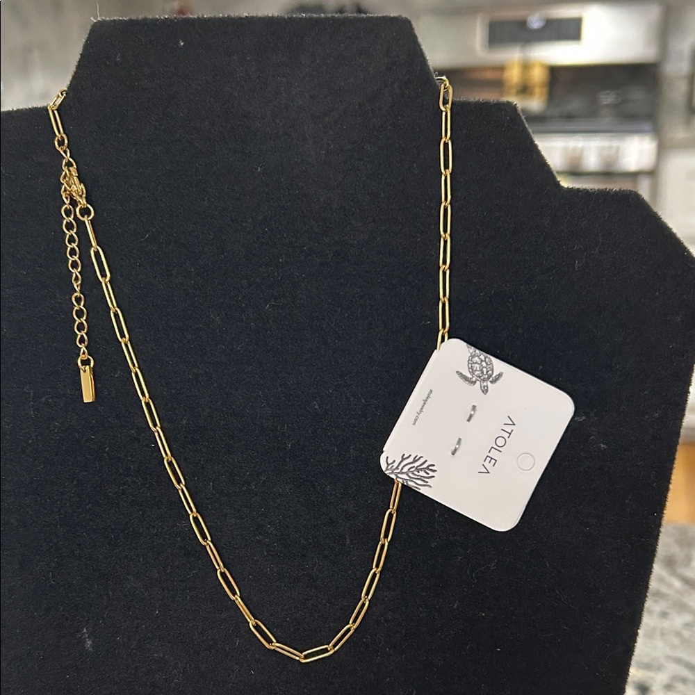 ATOLLA Gold Paperclip Chain Necklace for Women